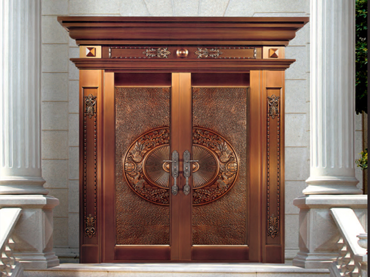 十大品牌愛唯銅門生產廠家入戶銅門定制
